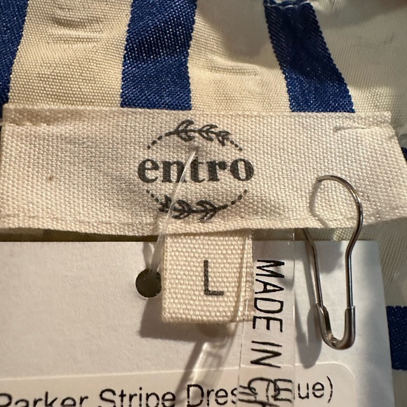 entro Blue and White Striped Dress Top - Picture 3 of 4